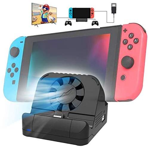 Switch Dock for Nintendo, TV Switch Docking Station Portable Switch Charging Dock for Nintendo Switch with 4K HDMI USB 3.0 Port and Cooling Fan 2021 Upgraded Version (Black)