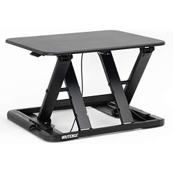 Height Adjustable Stand Up Desk Converter Ergonomic Sit Stand Riser - Flat Top Table Size 22x26 Supports 30lbs - No Assembly Required - Premium Quality and Very Sturdy - Perfect for Laptops or iMacs