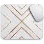 Oriday Gaming Mouse Pad Custom, Modern Gold Cross Line Design for Women Non-Slip Rubber Thick Mouse Pad for Computers Laptop (Chic White)