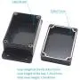 Zulkit Junction Box ABS Plastic Dustproof Waterproof IP65 Universal Electrical Boxes Project Enclosure with Fixed Ear Black 3.94 x 2.68 x 1.97 inch (100 x 68 x 50 mm)(Pack of 2)