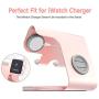 Apple Watch Stand, Apple Watch Charging Stand Station Dock, ZVEdeng 2 in 1 Universal Stand Holder for iPhone 12 Pro Max/12/12Pro/12 Mini Apple Watch Both 38mm-42mm (Rose Gold-Leather)