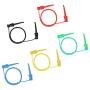 Test Hook Clip, SMD IC Multimeter Electrical Test Dual Silicone Lead Test Clip Hook Red Green Blue Yellow Black 5 Pcs