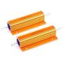 LM YN 100 Watt 50 Ohm 5% Wirewound Resistor Electronic Aluminium Shell Resistors Gold Suitable for Inverter, LED Lights,Frequency Divider, Servo Industry 2-Pcs