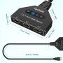 HDMI Switch 4K - Techole HDMI Switcher 3 in 1 Out HDMI Splitter, or 3 x 1, USB External Power Supported, Supports 4K 3D HD 1080P for Xbox PS4 Roku Blu-Ray Player HDTV (HDMI Switch)