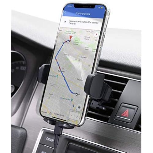 AUKEY Car Phone Mount Air Vent Phone Holder for Car One-Touch Compatible with iPhone 11 Pro/11/Xs/8/7/6, Galaxy S10/S10+/S9/S9+, Note 10 and More