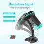 NADAMOO 2D Wireless Barcode Scanner with Stand QR Code Scanner USB Cordless Image Reader, Capture 1D 2D QR PDF417 Bar Codes from Paper and Screen, with Auto Sensing for Supermarket Library Inventory