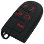 Alegender Qty(2) Rubber Smart Key Cover Case Holder for Jeep Grand Cherokee Chrysler 200 300 Dodge Durango Charger Challenger Journey 5 Buttons Remote Fob Key