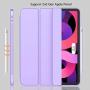 iMieet Case for New iPad Air 4th Generation 10.9 Inch 2020 with Pencil Holder [Support Touch ID and iPad 2nd Pencil Charging/Pair], Trifold Stand Smart Case with Soft TPU Back,(Clove Purple)