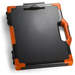 Officemate OIC Carryall Clipboard Storage Box, Letter/Legal Size, Black and Orange (83326)
