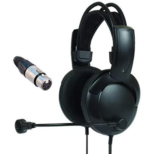 Clearcom Double Muff Intercom Headphones with Female XLR Four pin Connector