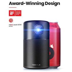 Anker Nebula Capsule, Smart Wi-Fi Mini Projector, Black, 100 ANSI Lumen Portable Projector, 360° Speaker, Movie Projector, 100 Inch Picture, 4-Hour Video Playtime, Neat Projector, Home Entertainment