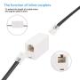 RJ11 6P4C Inline Coupler, Uvital Modular Female to Female Straight Telephone Extension Cable Cord Coupler Adapter Jack White(2 Pack)