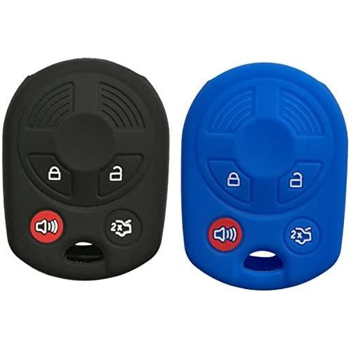 2Pcs Coolbestda Keyless Entry Remote Control Smart Key Case Cover for Ford Escape Explorer Mustang Transit Fusion Focus Lincoln Navigator Zephyr