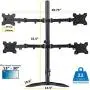 FORGING MOUNT Quad Monitor Stand Mount,Free Standing Desk Stand Fully Adjustable Monitor Arm Mount Holds 4 Screens up to 30 Inches,VESA 75 100,Each Arm Holds up to 22lbs,with C-Clamp and Grommet Base