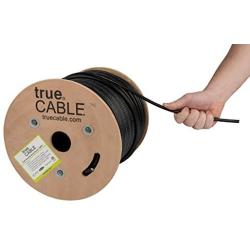 trueCABLE Cat6 Direct Burial, Shielded FTP, 500ft, Waterproof, Outdoor Rated CMX, Black, 23AWG Solid Bare Copper, 550MHz, ETL Listed, Bulk Ethernet Cable