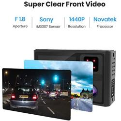 AUTO-VOX Dual Dash Cam Front and Inside 1920x1080P,Infrared Night Vision,Integrated Design of Built-in GPS with Magnetic Bracket in Car Dashboard Camera, 24Hours Parking Mode,Sony Sensor by Aurora