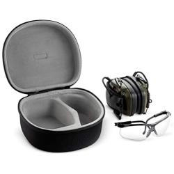 Caseling Hard Case fits Walkers Game Ear Razor Slim or Howard Leight Impact Sport ﻿and Genesis Sharp-Shooter Safety Eyewear Glasses (Fits Earmuff & Glass) Case only.
