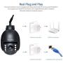 INQMEGA Outdoor PTZ Camera,1080P WiFi Pan Tilt 4.1X Surveillance Security IP Weatherproof Camera with 2 Way Audio Night Vision,Motion Detection,for Backyard/Office/Shop/School/Hospital