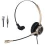 Telephone Headset with RJ9 for Cisco Phone Call Center Headset with Noise Cancelling Microphone with Extra 3.5mm Connector for Mobiles