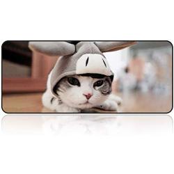 Large Gaming Mouse Pad with Nonslip Base|Extended XXL Size, Heavy|Thick, Comfy, Foldable Mat for Desktop, Laptop, Keyboard, Consoles & More|Enjoy Precise (Baby Cat)