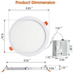 Canless LED Recessed Lighting, 18W 8 Inch Ultral Thin Dimmable Recessed Ceiling Light with Junction Box, 4000K Neutral White 1800LM Slim Downlight, UL Certified