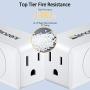 3 Prong to 2 Prong Adapter, LENCENT Plug Extender, Wall Plug Splitter with 3 AC Outlets, Travel Power Adaptor for US to Japan Japanese Philippines-Type A, Cruise Ship Approved, 4 Pack