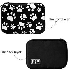 Dog Paw Electronic Organizer Compact Travel Cable Organizer Bag Pouch