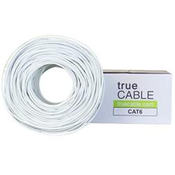 trueCABLE Cat6 Shielded Riser (CMR), 1000ft, White, 23AWG Solid Bare Copper, 550MHz, ETL Listed, Overall Foil Shield (FTP), Bulk Ethernet Cable