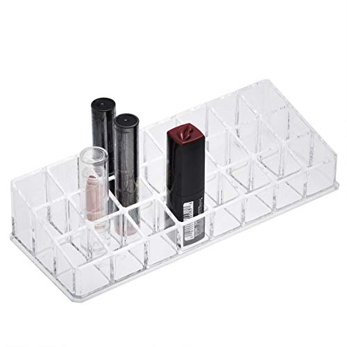 UNIS Clear Acrylic Lipstick Holder 24 Compartment Display Case Makeup Organizer Storage