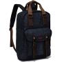 Canvas Laptop Backpack,VASCHY Vintage Waxed Canvas Anti-theft Backpack for Men Fits 15.6inch Laptop Navy