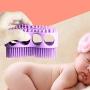 Emoly Upgraded Soft Silicone Body Brush Body，Scrubber Bath Shower Glove Exfoliating Skin SPA Massage Scrubber Cleanser, Antiskid Finger Sleeve for Baby Kids Wife Men Women Family (Purple)