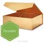 PACKHOME 5 Gift Boxes 14x9.5x4.5 Inches, Large Gift Boxes with Lids, Bridesmaid Proposal Boxes, Sturdy Storage Boxes, Collapsible Gift Boxes with Magnetic Closure (Glossy Gold)