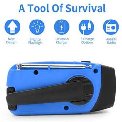 Upgraded Version RunningSnail Emergency Hand Crank Self Powered AM/FM NOAA Solar Weather Radio with LED Flashlight, Emergency Power Bank for iPhone/Smartphone (088B)