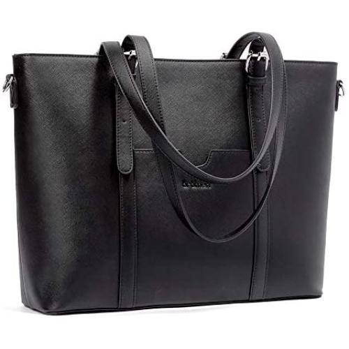 BROMEN Women Briefcase 15.6 inch Laptop Tote Bag Vintage Leather Handbags Shoulder Work Purses