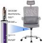 Smugdesk Ergonomic Office Chair Adjustable Headrest Mesh Office Chair Office Desk Chair Computer Task Chair