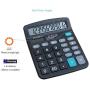 12 Digit Electronics Desktop Calculator, Solar Battery Dual Power Basic Office Calculator, Handheld Calculator with Large LCD Display Big Sensitive Button