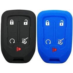 2X Coolbestda 5Button Smart Key Fob Cover Remote Keyless Entry Wallet Bag for GMC Acadia Terrain Yukon Chevrolet Suburban Tahoe HYQ1AA 13584502 1551A-AA