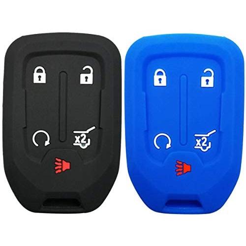2X Coolbestda 5Button Smart Key Fob Cover Remote Keyless Entry Wallet Bag for GMC Acadia Terrain Yukon Chevrolet Suburban Tahoe HYQ1AA 13584502 1551A-AA