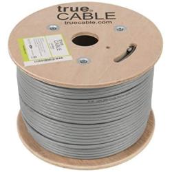 trueCABLE Cat6 Riser (CMR), 500ft, Gray, 23AWG 4 Pair Solid Bare Copper, 550MHz, ETL Listed, Unshielded Twisted Pair (UTP), Bulk Ethernet Cable