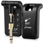 Donner Wireless Guitar Transmitter Receiver, 2.4GHZ Wireless Guitar System Stereo 1/4” & 1/8” 2 in 1 Plugs Rechargeable 6 Channels for Electric Guitar, Bass, Violin (Original Series Zero2)