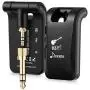 Donner Wireless Guitar Transmitter Receiver, 2.4GHZ Wireless Guitar System Stereo 1/4” & 1/8” 2 in 1 Plugs Rechargeable 6 Channels for Electric Guitar, Bass, Violin (Original Series Zero2)