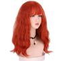 Honcloud Medium Length Curly Wig With Bang For Women Girls (orange)