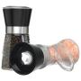Salt and Pepper Shakers - Salt n Pepper Grinder Set, Adjustable Grind Coarseness, Stylish Base, Premium Brushed Stainless Steel Top, Great Christmas Mother’s Day Gift Idea (S&P Large Small)