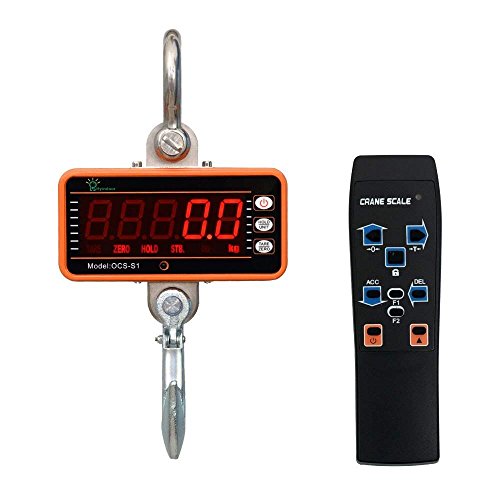Crane Scale,Hyindoor 1000kg/2000lb Hanging Scale Digital Industrial Heavy Duty Crane Scale Smart High Accuracy Electronic Crane Scale (1000kg with Remote Control)