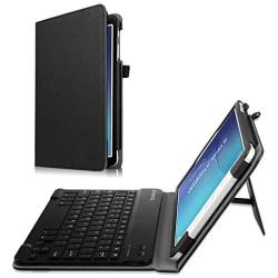 Fintie Keyboard Case for Samsung Galaxy Tab E 9.6 - Slim Fit PU Leather Stand Cover with Premium Quality [All-ABS Hard Material] Removable Wireless [Long Life Battery] Bluetooth Keyboard, Black
