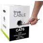 trueCABLE Cat6 Shielded Riser (CMR), 1000ft, Black, 23AWG Solid Bare Copper, 550MHz, ETL Listed, Overall Foil Shield (FTP), Bulk Ethernet Cable