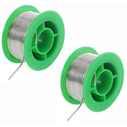 2 Sizes Lead Rosin Core Solder Wire for Electrical Soldering and DIY, Sn 99% Ag 0.3% Cu 0.7%, 0.8mm/1.0mm, 100g