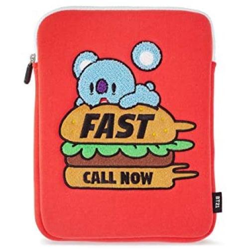 BT21 Bite Collection KOYA Character Tablet Sleeve Bag Case Cover, Compatible with 10 Inch iPad Air, iPad Pro, Galaxy Tab, Red