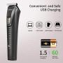 Othos Multi-functional Electric grooming Hair Clipper Beard Trimmers Shaver Kit for Men Shaver Mustache Hair Face Nose Body Ear trimmers set USB Charging Rechargeable Lithium Battery Cordless Stand