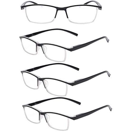 JENRICH 4 Pairs Reading Glasses - Quality Readers for Men and Women, Blue Light Blocking Glasses , HD Reading Glasses, Fashion Readers Spring Hinge, Reading Glasses Women,Computer Glasses